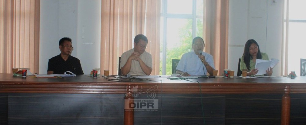 Advisor, Urban Development & Municipal Affairs, Zaleo Rio addressing the DPDB meeting held at DPDB Conference Hall, Chumoukedima on August 11. (DIPR Photo)